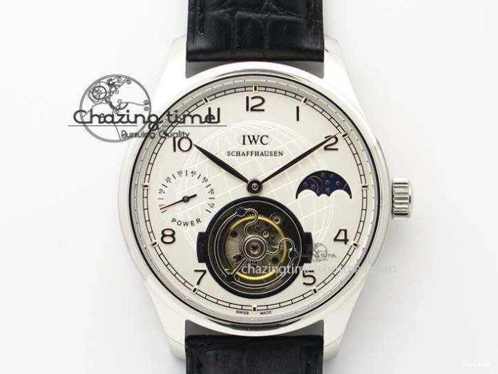 MIROTIME 0413 Original Portuguese IW358304 ZF 1:1 Best Edition SS White Dial RG Markers on Leather Strap A 7077